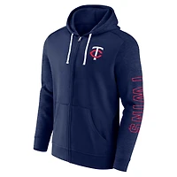 Men's Fanatics Navy Minnesota Twins Offensive Line Up Lightweight Full-Zip Hoodie