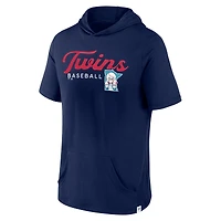 Sweat à capuche manches courtes pour hommes Fanatics Navy Minnesota Twins Offensive Strategy