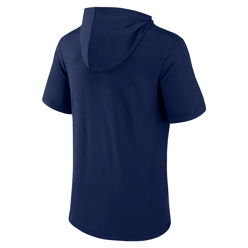 Sweat à capuche manches courtes pour hommes Fanatics Navy Minnesota Twins Offensive Strategy