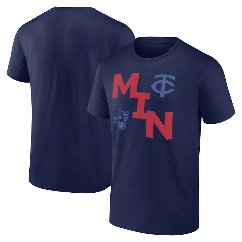 T-shirt Fanatics pour homme bleu marine avec le record brisé des Twins du Minnesota