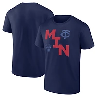 T-shirt Fanatics pour homme bleu marine avec le record brisé des Twins du Minnesota