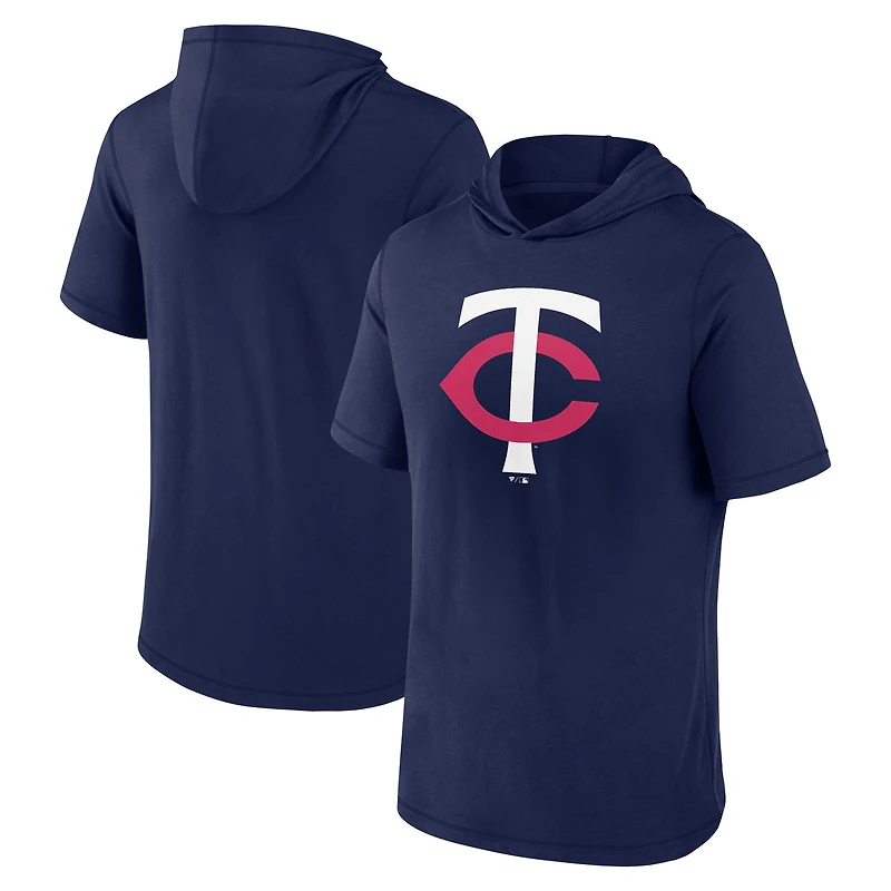 T-shirt à capuche manches courtes Fanatics bleu marine Minnesota Twins pour homme
