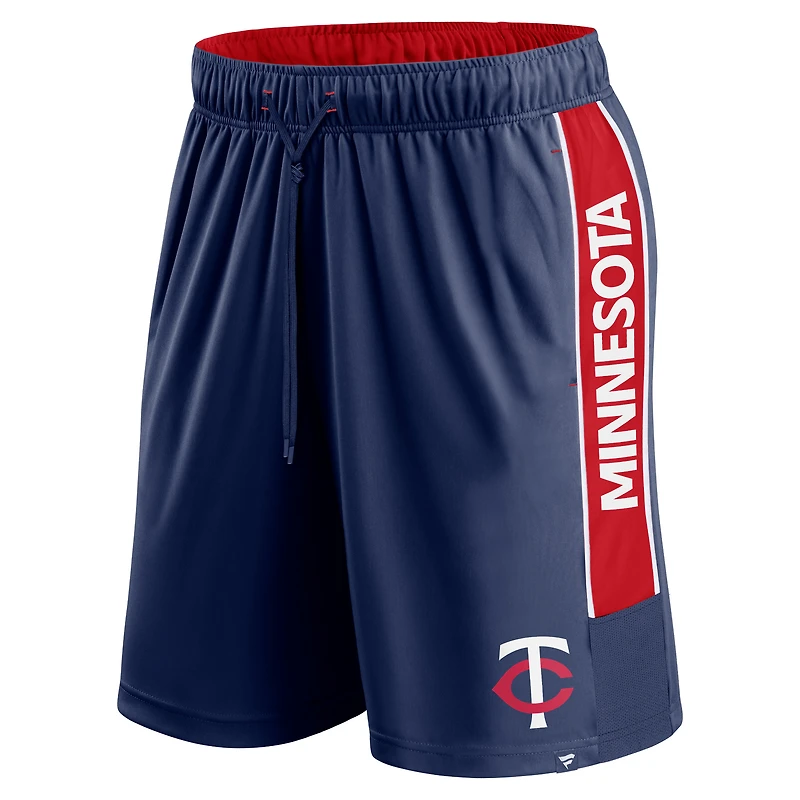 Short de défenseur Fanatics Navy Minnesota Twins Win The Match pour hommes