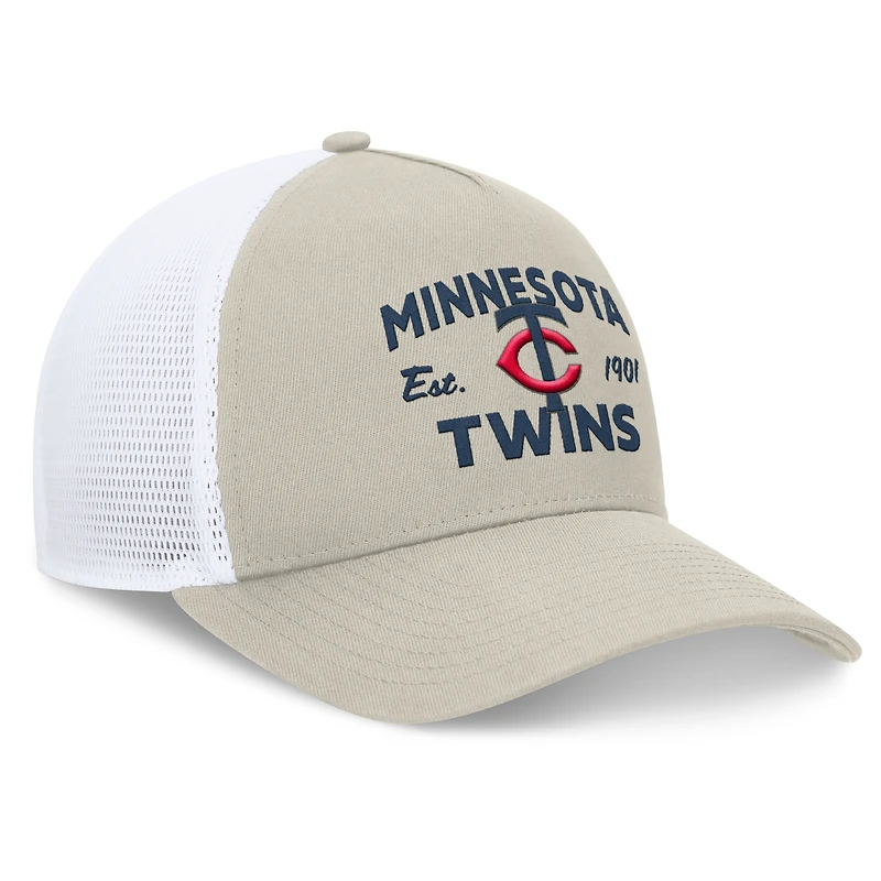 Men's Fanatics Stone Minnesota Twins A-Frame Trucker Adjustable Hat