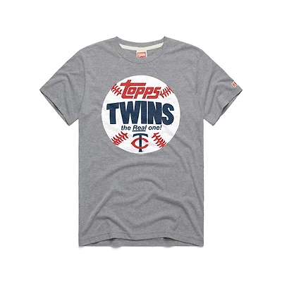 Men's Homage Gray Minnesota Twins MLB x Topps Baseball The Real One Tri-Blend T-Shirt