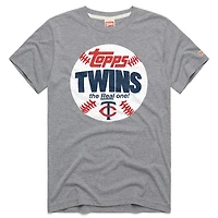 Men's Homage  Gray Minnesota Twins MLB x Topps Baseball The Real One Tri-Blend T-Shirt