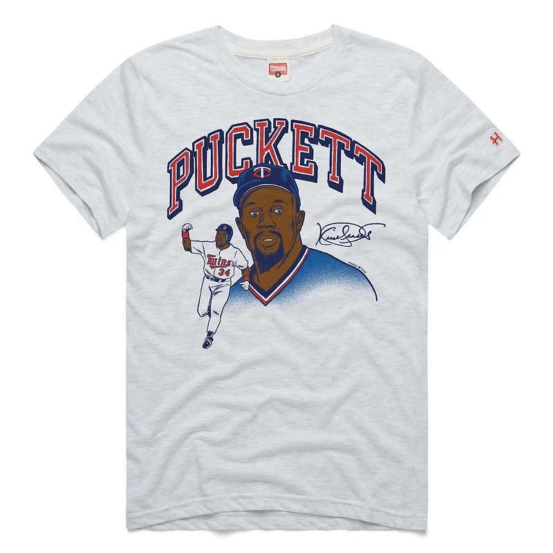 T-shirt graphique tri-blend pour homme, hommage à Kirby Puckett Ash, joueur des Twins du Minnesota