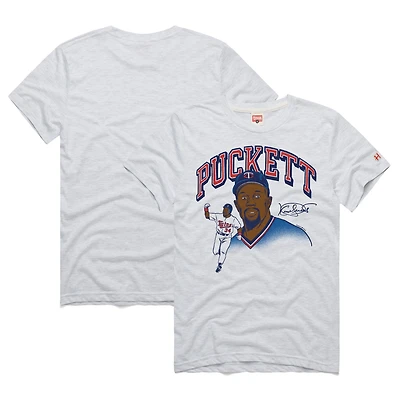 Men's Homage Kirby Puckett Ash Minnesota Twins Graphic Player Tri-Blend T-Shirt