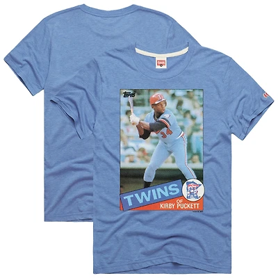 T-shirt bleu clair pour homme, hommage à Kirby Puckett, joueur de cartes baseball Topps des Twins du Minnesota 1985