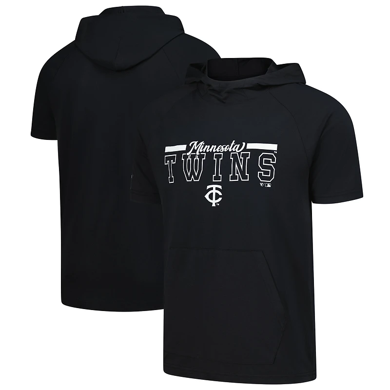 Men's Levelwear Black Minnesota Twins Phase Vanguard Hoodie T-Shirt