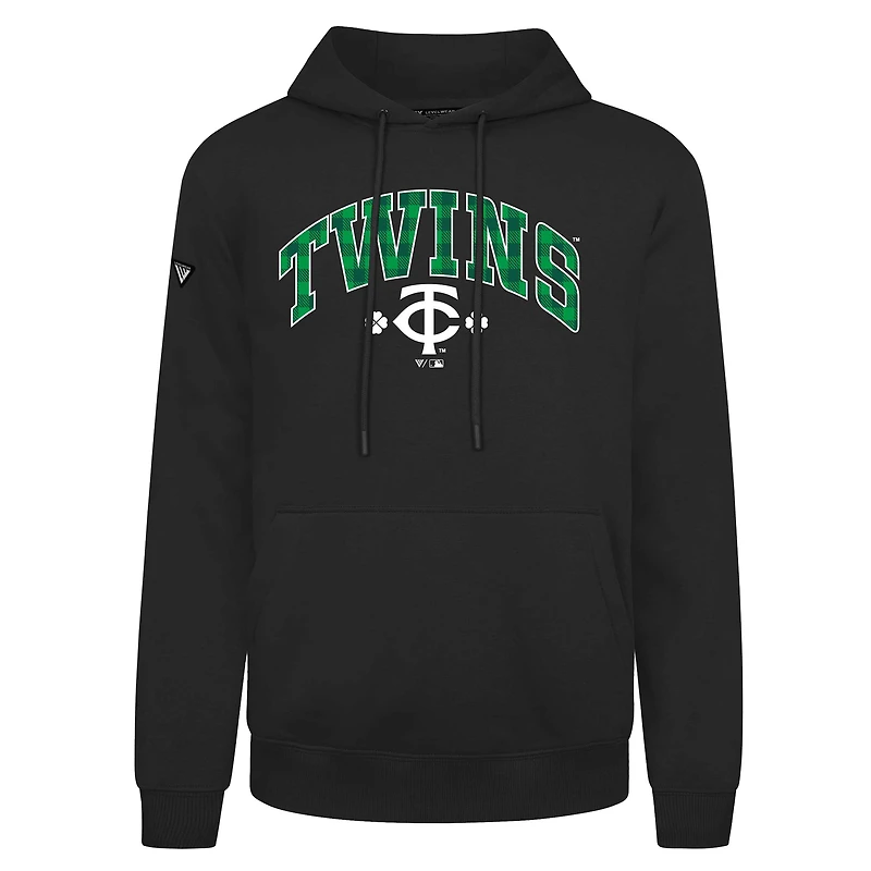 Sweat à capuche carreaux noir Minnesota Twins St. Patrick's Day Podium pour homme Levelwear