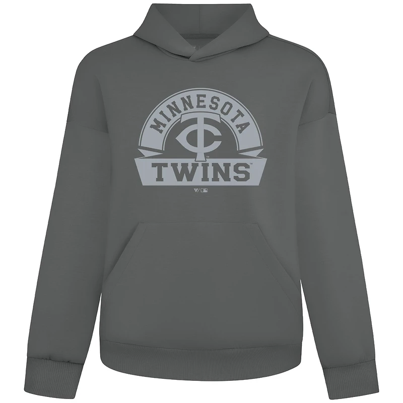 Men's Levelwear Gray Minnesota Twins Luxe Signature Banner Arch Pullover Hoodie