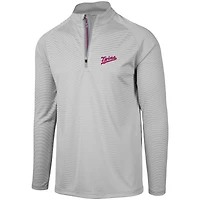 Men's Levelwear Gray Minnesota Twins Orion Historic Logo Raglan Quarter-Zip Jacket