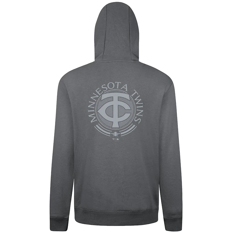 Men's Levelwear Gray Minnesota Twins Podium Valiant Pullover Hoodie
