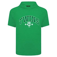 Sweat à capuche manches courtes et carreaux pour la Saint-Patrick des Twins du Minnesota hommes de Levelwear Green