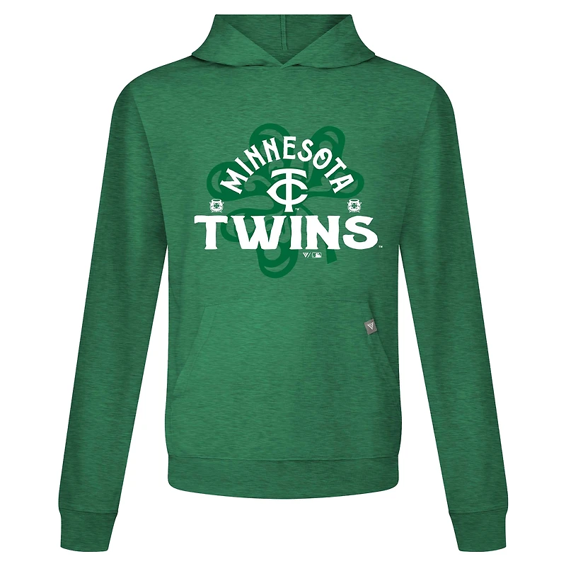 Sweat à capuche manches longues pour homme avec motif trèfle relais de la Saint-Patrick des Twins du Minnesota vert Levelwear