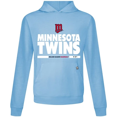 Men's Levelwear Light Blue Minnesota Twins Relay Center Stage Long Sleeve Hooded T-Shirt