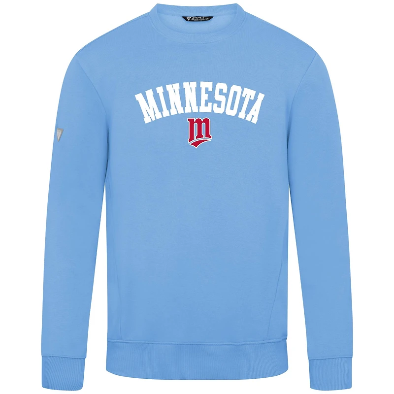 Men's Levelwear Light Blue Minnesota Twins Zane Felt Arch Pullover Sweatshirt