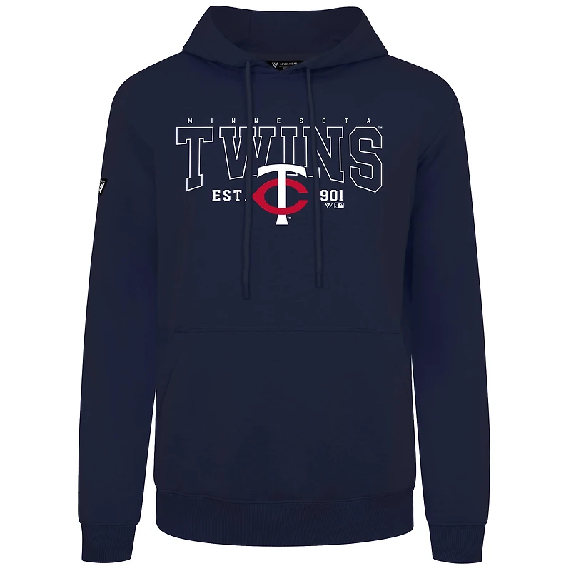 Sweat à capuche bleu marine pour homme Levelwear des Twins du Minnesota Accolade Podium Textbook