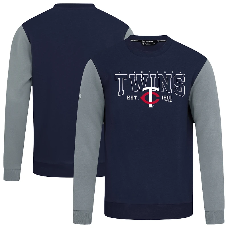 Sweat-shirt bleu marine Levelwear pour homme, imprimé Accolade Ultimate Textbook des Twins du Minnesota