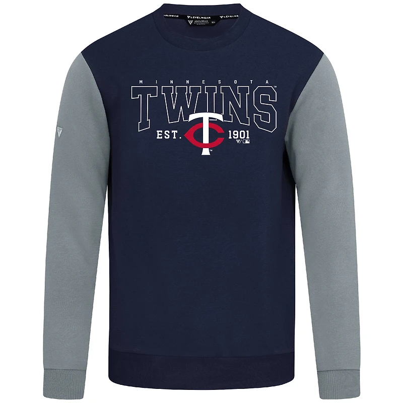 Sweat-shirt bleu marine Levelwear pour homme, imprimé Accolade Ultimate Textbook des Twins du Minnesota
