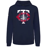 Sweat à capuche bleu marine pour homme Levelwear des Twins du Minnesota, collection Cooperstown, motif Podium Acumen vieilli