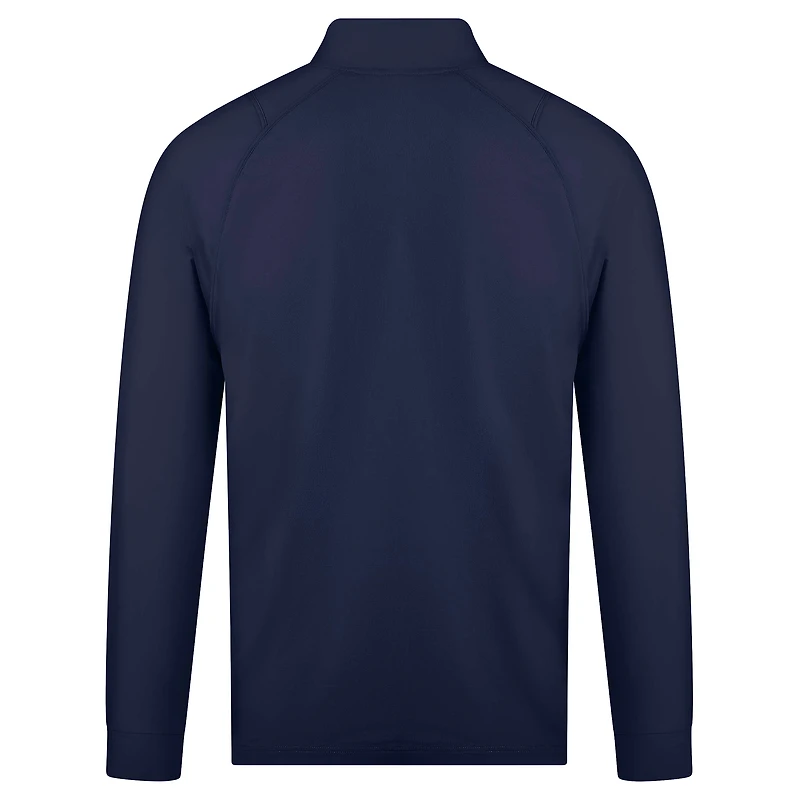 Pull-over zippé quart de tour à col raglan bleu marine pour homme avec inscription Theory Insignia des Twins du Minnesota