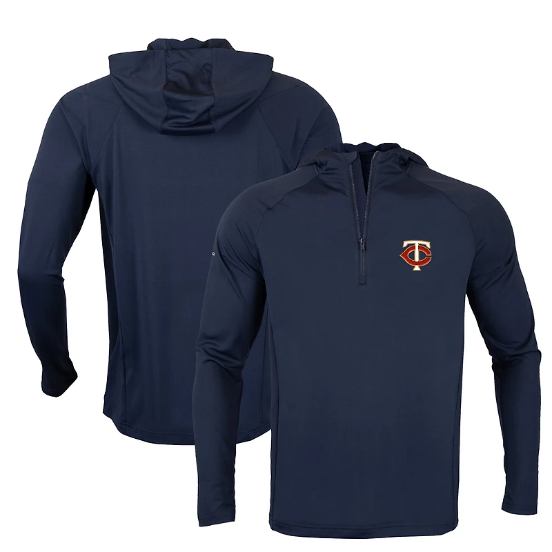 Men's Levelwear Navy Minnesota Twins Zander Insignia Core Quarter-Zip Pullover Hoodie