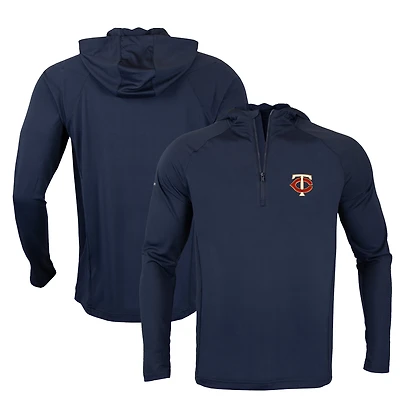 Men's Levelwear Navy Minnesota Twins Zander Insignia Core Quarter-Zip Pullover Hoodie