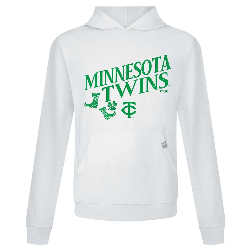 Sweat à capuche blanc pour homme avec bottes de relais la Saint-Patrick des Minnesota Twins Levelwear