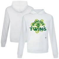 Sweat à capuche blanc pour homme avec motif trèfle relais de la Saint-Patrick des Minnesota Twins Levelwear