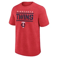 Men's Logo Athletic Heather Red Minnesota Twins Top Notch T-Shirt