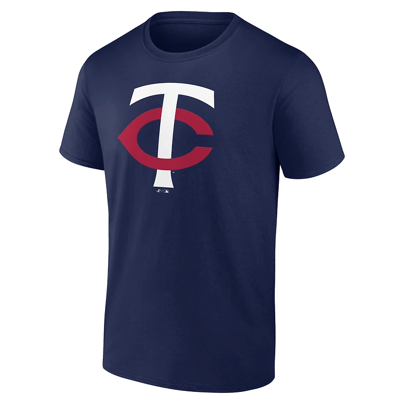 T-shirt officiel Minnesota Twins bleu marine pour homme, logo athlétique