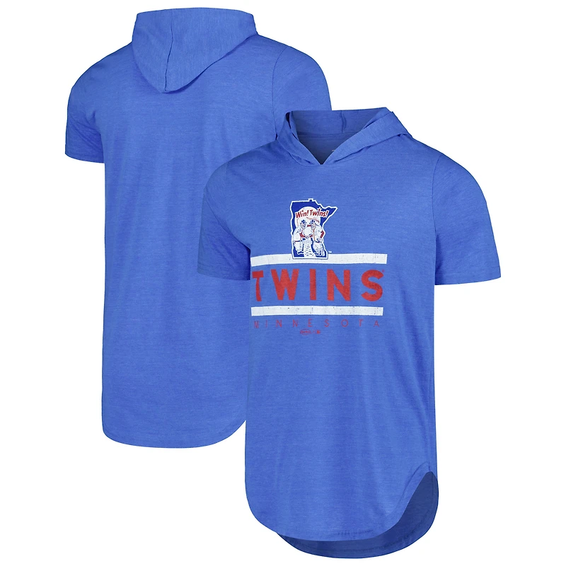 T-shirt à capuche tri-mélangé Majestic Threads Royal Minnesota Twins pour hommes