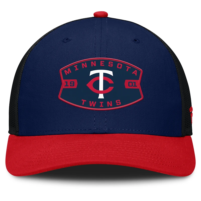 Men's Minnesota Twins Fanatics Navy/Red Cutoff Adjustable Trucker Hat