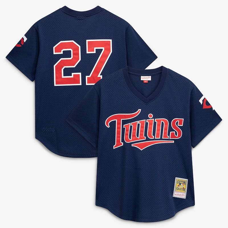 Men's Mitchell & Ness David Ortiz Navy Minnesota Twins 2002 Cooperstown Collection Mesh Batting Practice Jersey