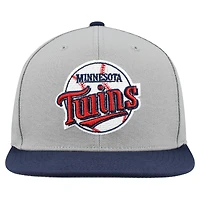 Casquette snapback basique Mitchell & Ness grise pour homme, collection Cooperstown