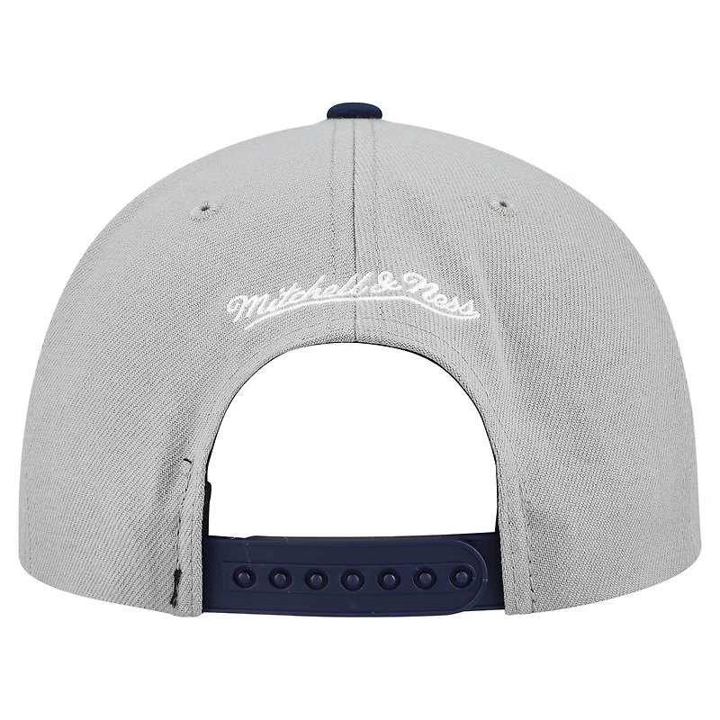 Casquette snapback basique Mitchell & Ness grise pour homme, collection Cooperstown