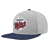Casquette snapback basique Mitchell & Ness grise pour homme, collection Cooperstown