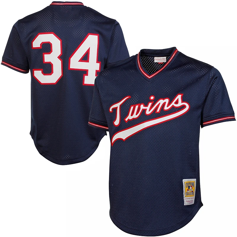 Maillot d'entraînement au bâton en maille Mitchell & Ness Kirby Puckett pour hommes des Twins du Minnesota 1985 authentique de la collection Cooperstown