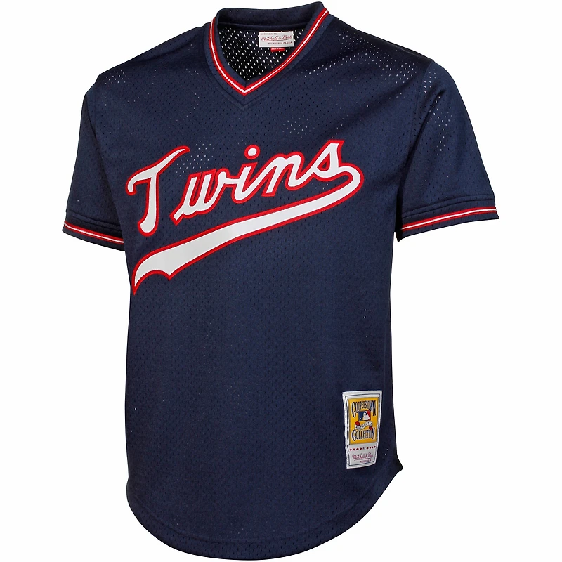 Maillot d'entraînement au bâton en maille Mitchell & Ness Kirby Puckett pour hommes des Twins du Minnesota 1985 authentique de la collection Cooperstown