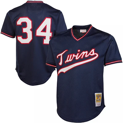 Maillot d'entraînement au bâton en maille Mitchell & Ness Kirby Puckett pour hommes des Twins du Minnesota 1985 authentique de la collection Cooperstown