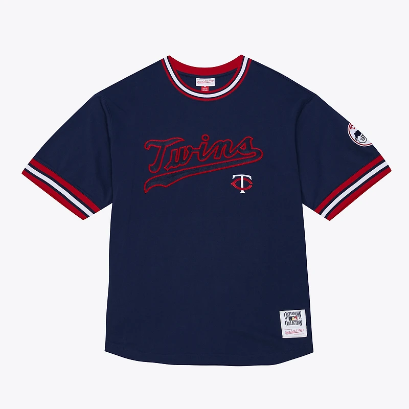 Men's Mitchell & Ness  Navy Minnesota Twins Wild Pitch Ringer T-Shirt