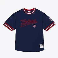 Men's Mitchell & Ness  Navy Minnesota Twins Wild Pitch Ringer T-Shirt