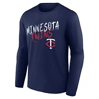 Men's Navy Minnesota Twins  Hustle Personalized Name & Number Long Sleeve T-Shirt