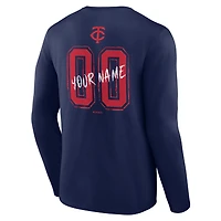 Men's Navy Minnesota Twins  Hustle Personalized Name & Number Long Sleeve T-Shirt