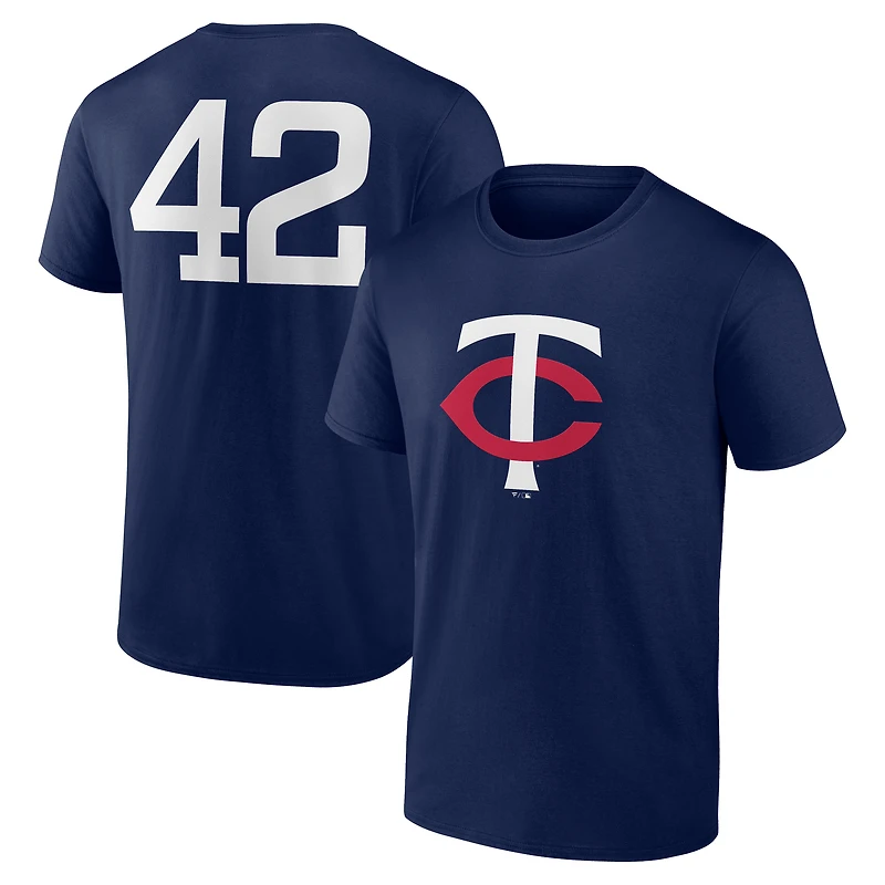 Men's Navy Minnesota Twins Jackie Robinson Day Name & Number T-Shirt