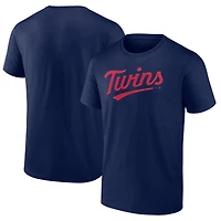 T-shirt bleu marine pour homme avec logo officiel des Twins du Minnesota