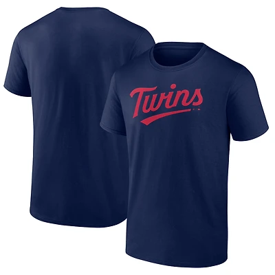 Men's  Navy Minnesota Twins Official Wordmark T-Shirt