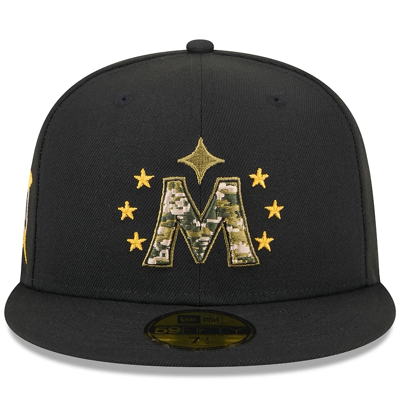 Men's New Era  Black Minnesota Twins 2024 Armed Forces Day On-Field 59FIFTY Fitted Hat